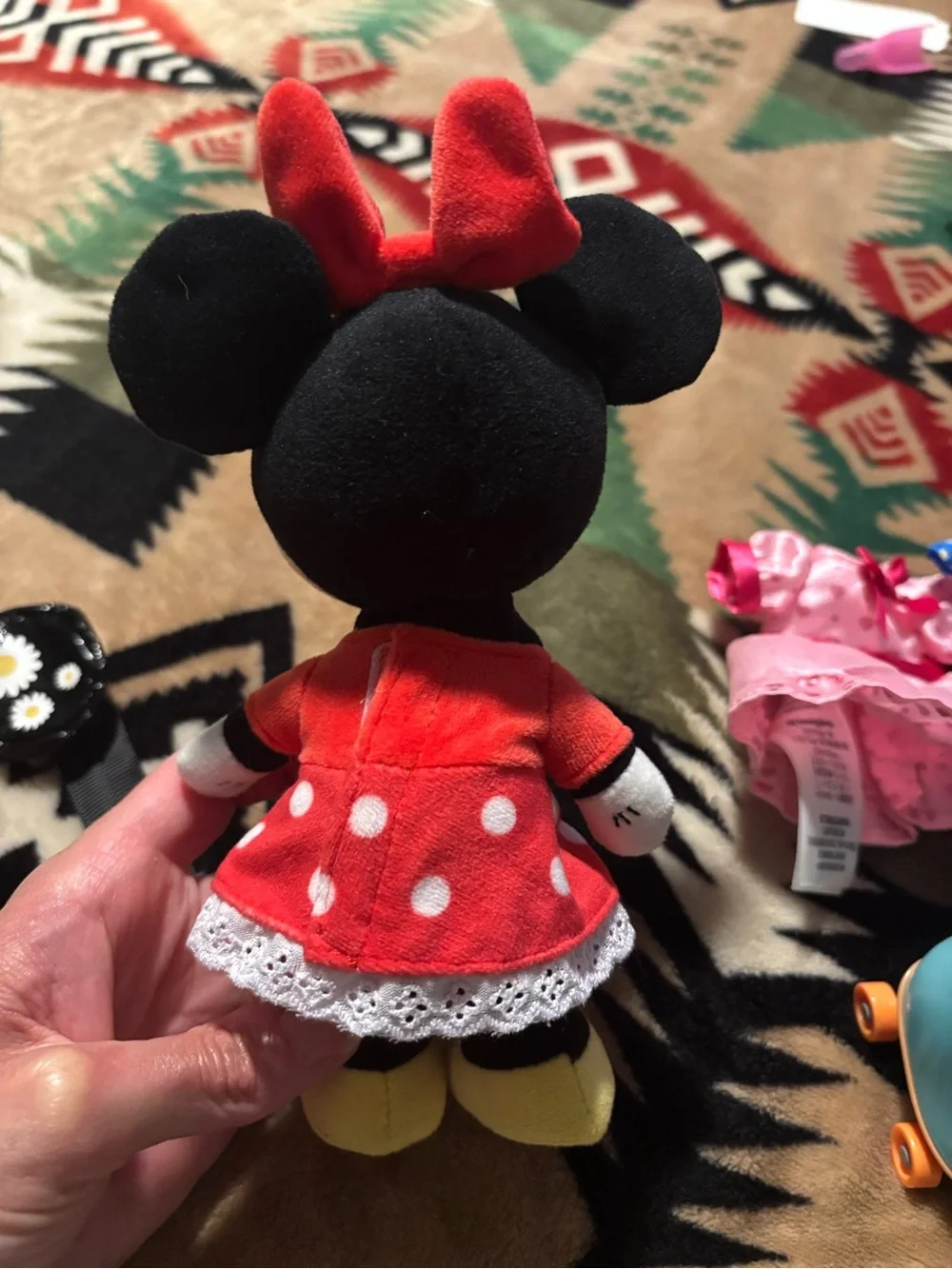 Disney Minnie Mouse Plush in Red Polka Dot Dress with Yellow Shoes
